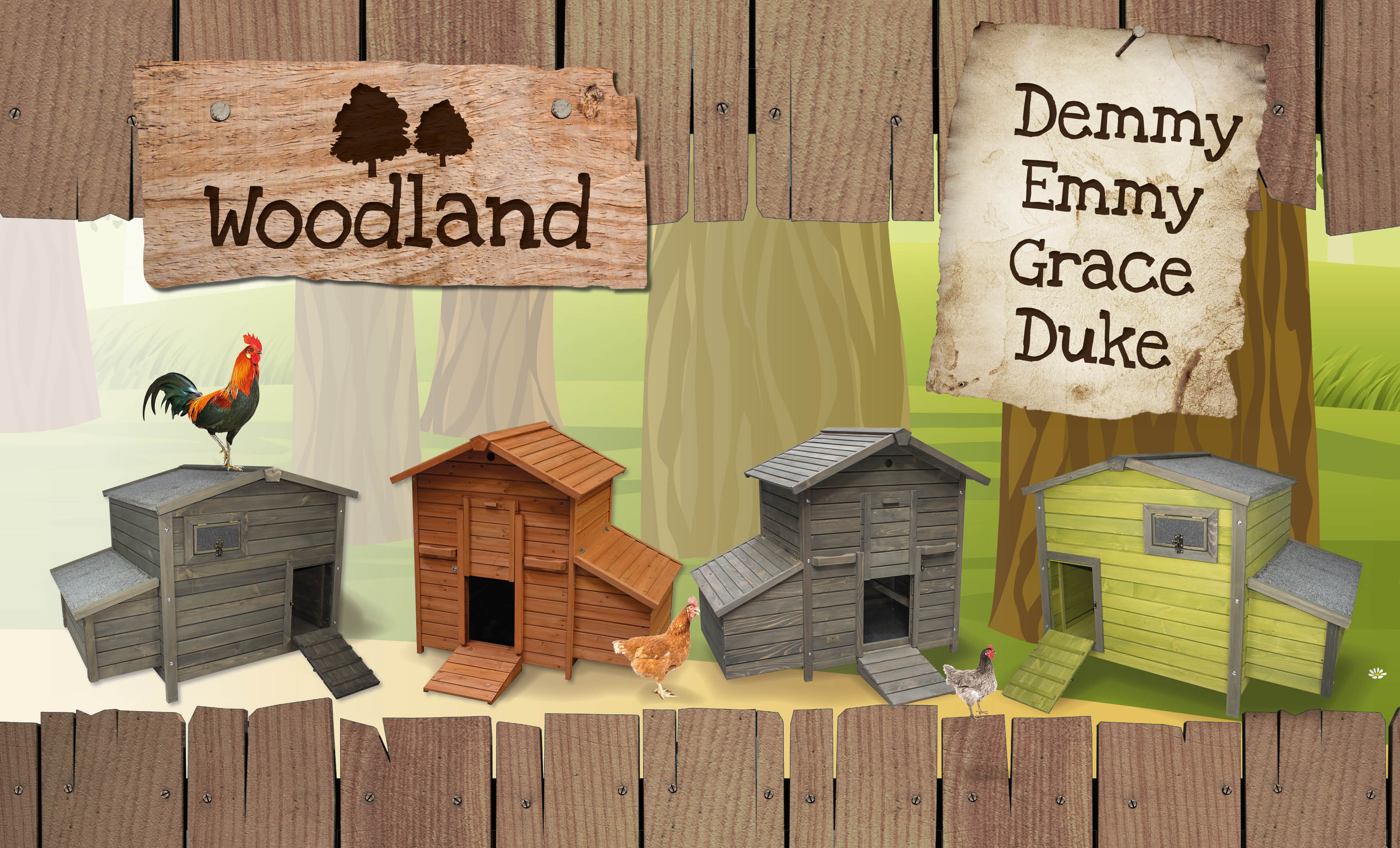 De nieuwe Woodland kippenhokken